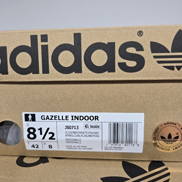 New adidas Gazelle Indoor Glow Amber Off White JS0713 Men's Shoes Size 8.5 - Picture 8 of 8